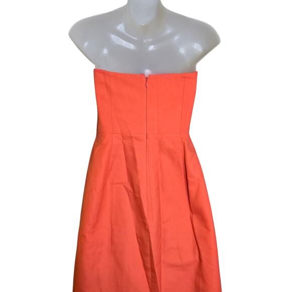 J Crew Womens Sleeveless Dress Size 6 Orange‎ Coral Miranda Style 100% Cotton - Picture 6 of 7